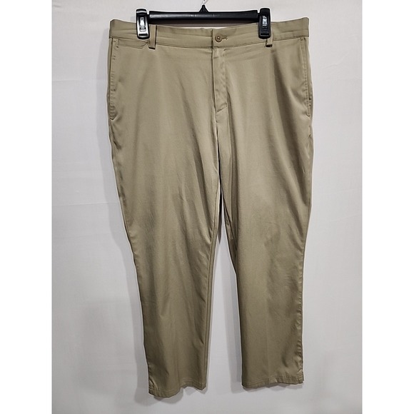 Nike Dri-Fit Golf Pants Mens 34x30 Khaki 5 Pocket 29 Inch Inseam Stretch Active - Picture 1 of 16